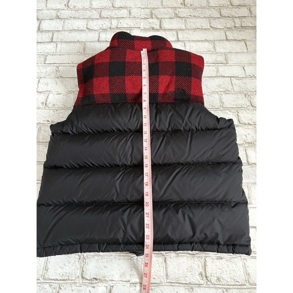 The North Face Nuptse 700 Mens Large Black Buffalo Check Goose Down Puffer Vest - Picture 8 of 8